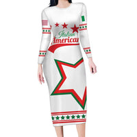 Personalized Italian-American Heritage Month Family Matching Long Sleeve Bodycon Dress and Hawaiian Shirt Starlight Simple Style - Wonder Print Shop