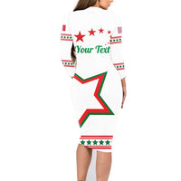 Personalized Italian-American Heritage Month Family Matching Long Sleeve Bodycon Dress and Hawaiian Shirt Starlight Simple Style - Wonder Print Shop