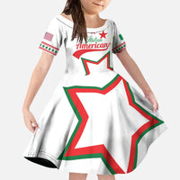 Personalized Italian-American Heritage Month Family Matching Off The Shoulder Long Sleeve Dress and Hawaiian Shirt Starlight Simple Style - Wonder Print Shop