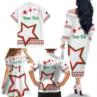 Personalized Italian-American Heritage Month Family Matching Off The Shoulder Long Sleeve Dress and Hawaiian Shirt Starlight Simple Style - Wonder Print Shop