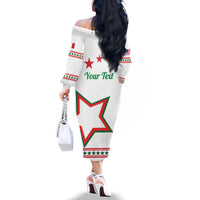 Personalized Italian-American Heritage Month Family Matching Off The Shoulder Long Sleeve Dress and Hawaiian Shirt Starlight Simple Style - Wonder Print Shop