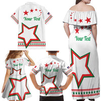 Personalized Italian-American Heritage Month Family Matching Off Shoulder Maxi Dress and Hawaiian Shirt Starlight Simple Style - Wonder Print Shop