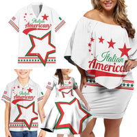 Personalized Italian-American Heritage Month Family Matching Off Shoulder Short Dress and Hawaiian Shirt Starlight Simple Style - Wonder Print Shop