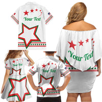 Personalized Italian-American Heritage Month Family Matching Off Shoulder Short Dress and Hawaiian Shirt Starlight Simple Style - Wonder Print Shop