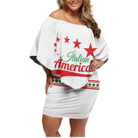 Personalized Italian-American Heritage Month Family Matching Off Shoulder Short Dress and Hawaiian Shirt Starlight Simple Style - Wonder Print Shop