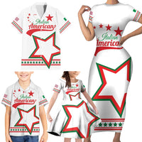 Personalized Italian-American Heritage Month Family Matching Short Sleeve Bodycon Dress and Hawaiian Shirt Starlight Simple Style - Wonder Print Shop