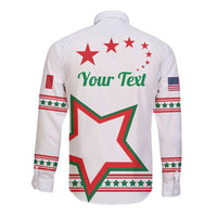 Personalized Italian-American Heritage Month Long Sleeve Button Shirt Starlight Simple Style - Wonder Print Shop