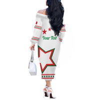 Personalized Italian-American Heritage Month Off The Shoulder Long Sleeve Dress Starlight Simple Style - Wonder Print Shop