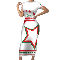 Personalized Italian-American Heritage Month Short Sleeve Bodycon Dress Starlight Simple Style - Wonder Print Shop