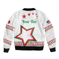 Personalized Italian-American Heritage Month Sleeve Zip Bomber Jacket Starlight Simple Style - Wonder Print Shop