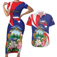 Personalized Costa Rica Pura Vida Tropical Couples Matching Short Sleeve Bodycon Dress and Hawaiian Shirt - Wonder Print Shop