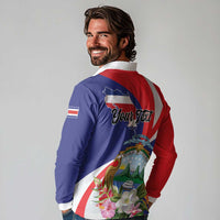 Personalized Costa Rica Pura Vida Tropical Long Sleeve Polo Shirt - Wonder Print Shop