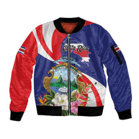 Personalized Costa Rica Pura Vida Tropical Sleeve Zip Bomber Jacket - Wonder Print Shop