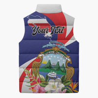 Personalized Costa Rica Pura Vida Tropical Sleeveless Puffer Jacket - Wonder Print Shop