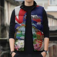 Personalized Costa Rica Pura Vida Tropical Sleeveless Puffer Jacket - Wonder Print Shop