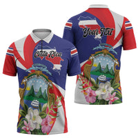 Personalized Costa Rica Pura Vida Tropical Zipper Polo Shirt - Wonder Print Shop
