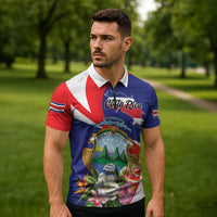 Personalized Costa Rica Pura Vida Tropical Zipper Polo Shirt - Wonder Print Shop