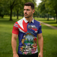 Personalized Costa Rica Pura Vida Tropical Zipper Polo Shirt - Wonder Print Shop