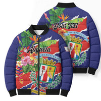 Personalized Costa Rica Alajuela Province Bomber Puffer Jacket - Wonder Print Shop