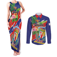 Personalized Costa Rica Alajuela Province Couples Matching Tank Maxi Dress and Long Sleeve Button Shirt - Wonder Print Shop