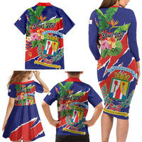 Personalized Costa Rica Alajuela Province Family Matching Long Sleeve Bodycon Dress and Hawaiian Shirt - Wonder Print Shop