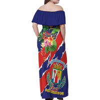 Personalized Costa Rica Alajuela Province Family Matching Off Shoulder Maxi Dress and Hawaiian Shirt - Wonder Print Shop