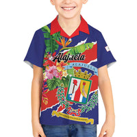 Personalized Costa Rica Alajuela Province Family Matching Off Shoulder Maxi Dress and Hawaiian Shirt - Wonder Print Shop