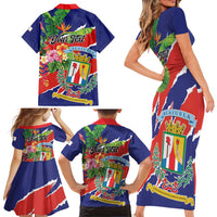 Personalized Costa Rica Alajuela Province Family Matching Short Sleeve Bodycon Dress and Hawaiian Shirt - Wonder Print Shop