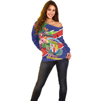 Personalized Costa Rica Alajuela Province Off Shoulder Sweater - Wonder Print Shop