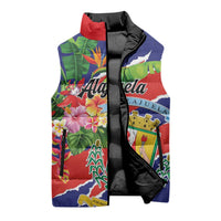 Personalized Costa Rica Alajuela Province Sleeveless Puffer Jacket - Wonder Print Shop