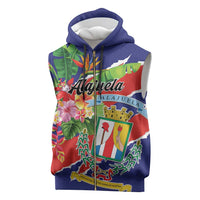 Personalized Costa Rica Alajuela Province Sleeveless Zip Hoodie - Wonder Print Shop