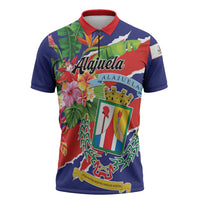 Personalized Costa Rica Alajuela Province Zipper Polo Shirt - Wonder Print Shop