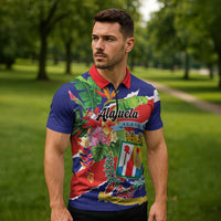 Personalized Costa Rica Alajuela Province Zipper Polo Shirt - Wonder Print Shop