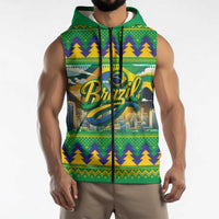 Brazil Christmas Feliz Natal Sleeveless Zip Hoodie - Wonder Print Shop