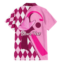 Personalised Think Pink Family Matching Mermaid Dress and Hawaiian Shirt Golf Argyle Pattern Breast Cancer Awareness - Wonder Print Shop