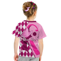 Personalised Think Pink Kid T Shirt Golf Argyle Pattern Breast Cancer Awareness - Wonder Print Shop