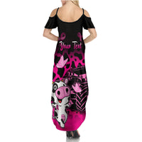 Personalised Save The Udders Family Matching Summer Maxi Dress and Hawaiian Shirt Farmer Day Breast Cancer Awareness - Wonder Print Shop