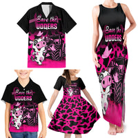 Personalised Save The Udders Family Matching Tank Maxi Dress and Hawaiian Shirt Farmer Day Breast Cancer Awareness - Wonder Print Shop