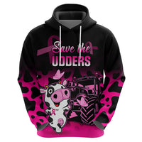 Personalised Save The Udders Hoodie Farmer Day Breast Cancer Awareness - Wonder Print Shop