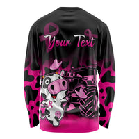 Personalised Save The Udders Long Sleeve Shirt Farmer Day Breast Cancer Awareness - Wonder Print Shop