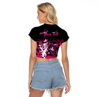 Personalised Save The Udders Raglan Cropped T Shirt Farmer Day Breast Cancer Awareness - Wonder Print Shop