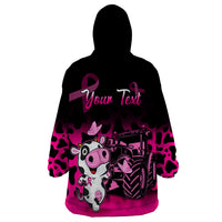 Personalised Save The Udders Wearable Blanket Hoodie Farmer Day Breast Cancer Awareness - Wonder Print Shop