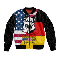 Personalised German American Heritage Day Bomber Jacket German Shepherd Dog - Wonder Print Shop