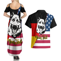 Personalised German American Heritage Day Couples Matching Summer Maxi Dress and Hawaiian Shirt German Shepherd Dog - Wonder Print Shop