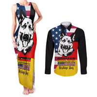 Personalised German American Heritage Day Couples Matching Tank Maxi Dress and Long Sleeve Button Shirts German Shepherd Dog - Wonder Print Shop