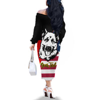 Personalised German American Heritage Day Family Matching Off Shoulder Long Sleeve Dress and Hawaiian Shirt German Shepherd Dog - Wonder Print Shop