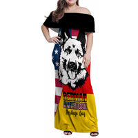 Personalised German American Heritage Day Family Matching Off Shoulder Maxi Dress and Hawaiian Shirt German Shepherd Dog - Wonder Print Shop