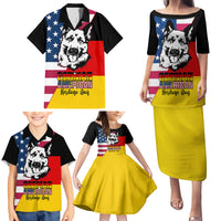 Personalised German American Heritage Day Family Matching Puletasi Dress and Hawaiian Shirt German Shepherd Dog - Wonder Print Shop