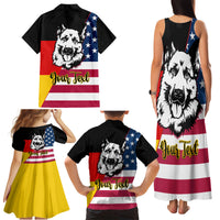 Personalised German American Heritage Day Family Matching Tank Maxi Dress and Hawaiian Shirt German Shepherd Dog - Wonder Print Shop
