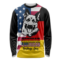 Personalised German American Heritage Day Long Sleeve Shirt German Shepherd Dog - Wonder Print Shop